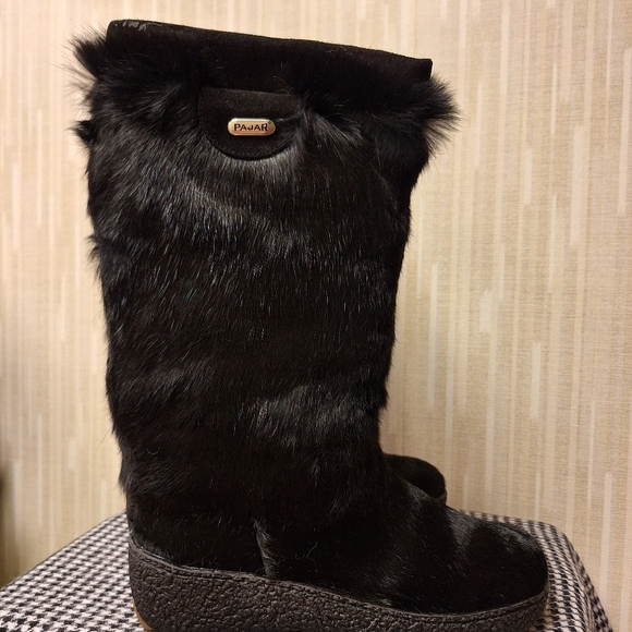 NWT Pajar Black Rabbit Fur Boots - US 8, EU 39 - Picture 2 of 6